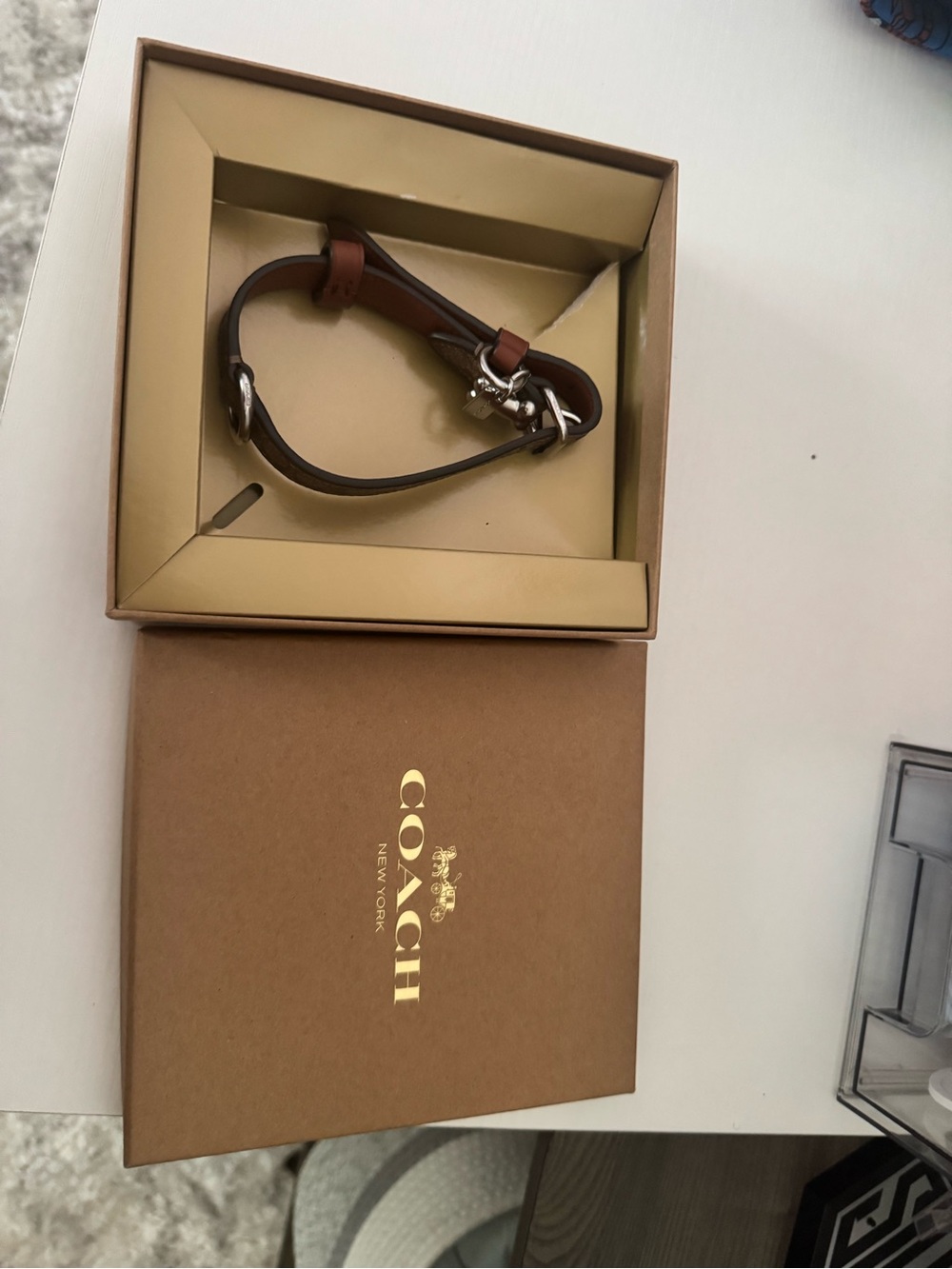 COACH Brown Leather Dog Collar